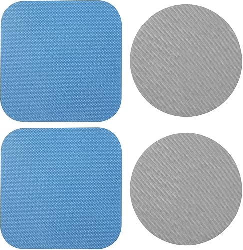 4 almohadillas para abridor de tarros, pinzas de goma multifunción para personas mayores con manos débiles, posavasos de cocina (azul, gris)