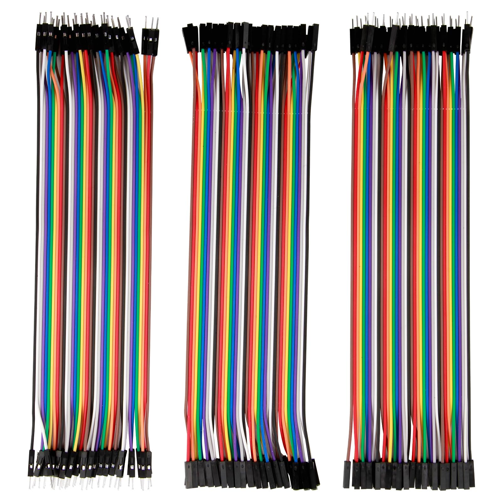 Kit 120 Jumper Wire 20cm, Cavi Dupont maschio-femmina per Breadboard, Arduino, Raspberry Pi, Progetti DIY