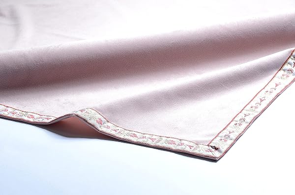 Kuai タロットクロス パステルカラー 68×68cm 2点セット ベルベット ポーチ付 タロット カード 占い 鑑定 厚手 (パステルピンク+ピンクリボン, 2点セット ポーチ小付) - 2