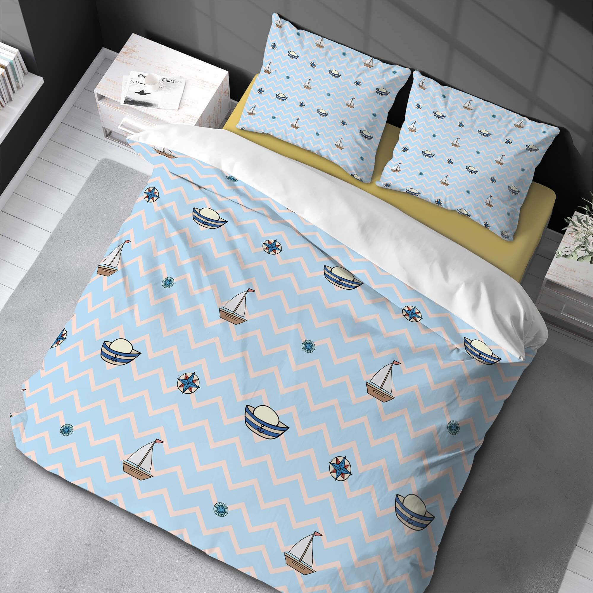Housse de couette sur le thème de l'océan 220x240 résistante pour ados