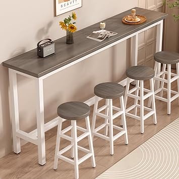 Multi-Purpose Counter Height Bar Table - Narrow Design for Small Spaces, Tall Pub Table for Kitchen Island, Living Room Sofa Table, or Hallway Entryway