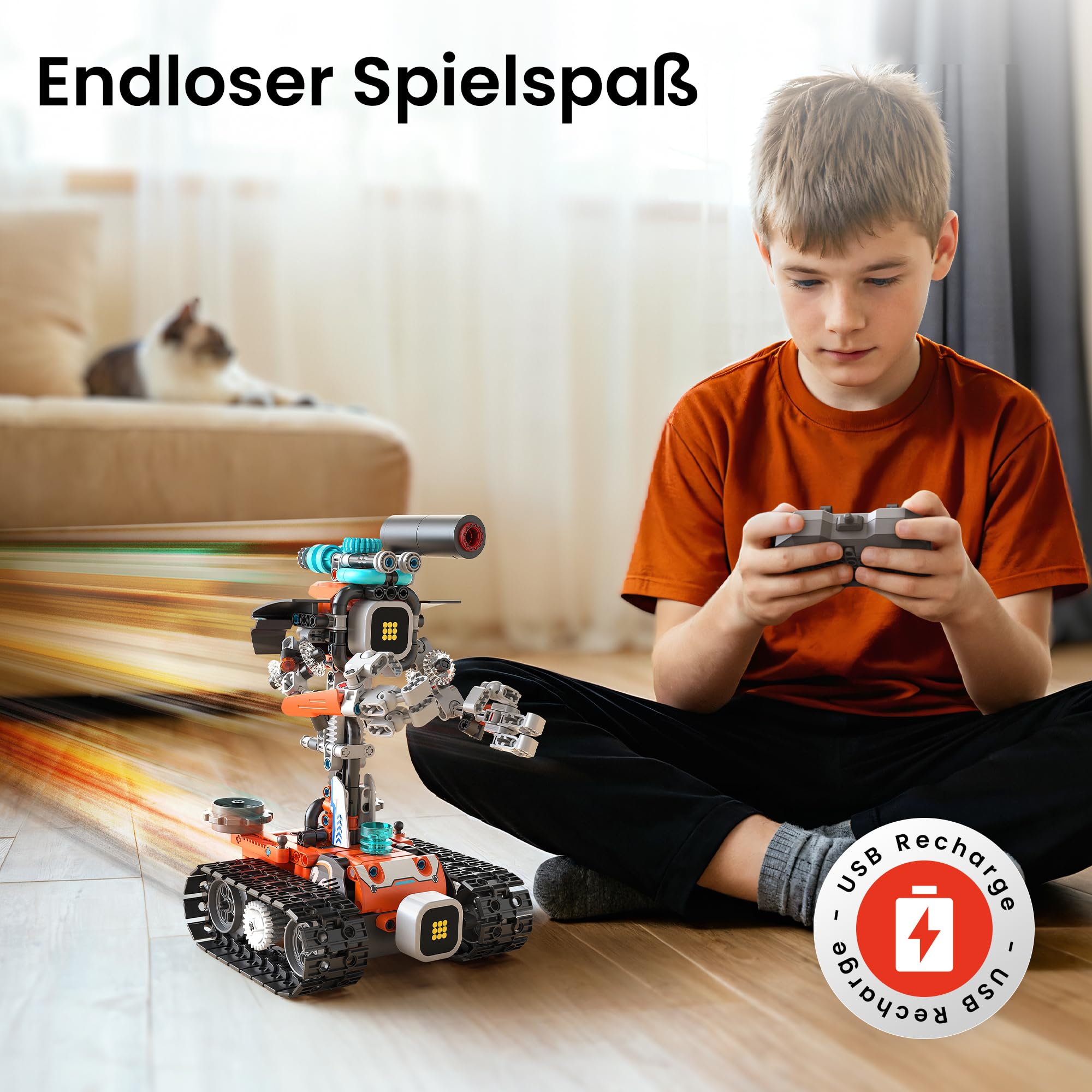 Sillbird 5-in-1 Roboter Spielzeug ab 8 Jahren mit 596 Teilen | Programmierbares Robotik-Set mit Fernbedienung, Geschenk für Jungen und Mädchen ab 8-14 Jahren