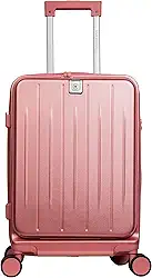 Mala de bordo viagem 10 kg Smart em ABS+PC com bolso para laptop e porta-copo, rosa