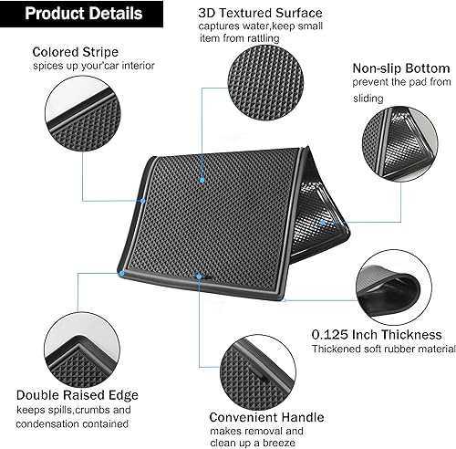 Miniatura 4 de SENSHINE Revestimientos personalizados para accesorios Toyota Tundra 2022 2023, inserciones para portavasos de consola central, kit de forros de