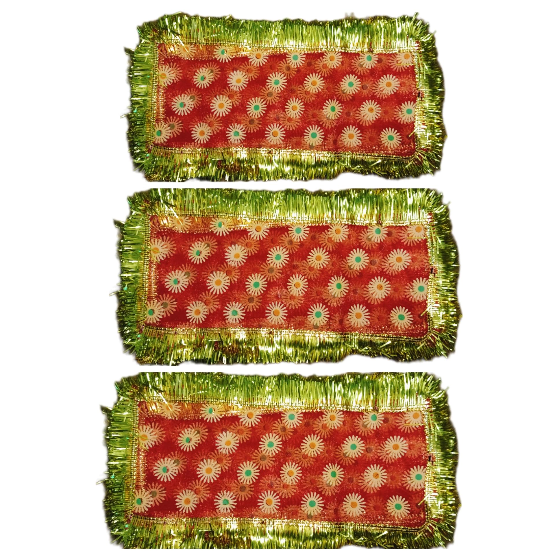 Arvachin MATA Rani Chunari | 30 x 50 cm | 10 Pieces | Red Golden Pooja Chunni