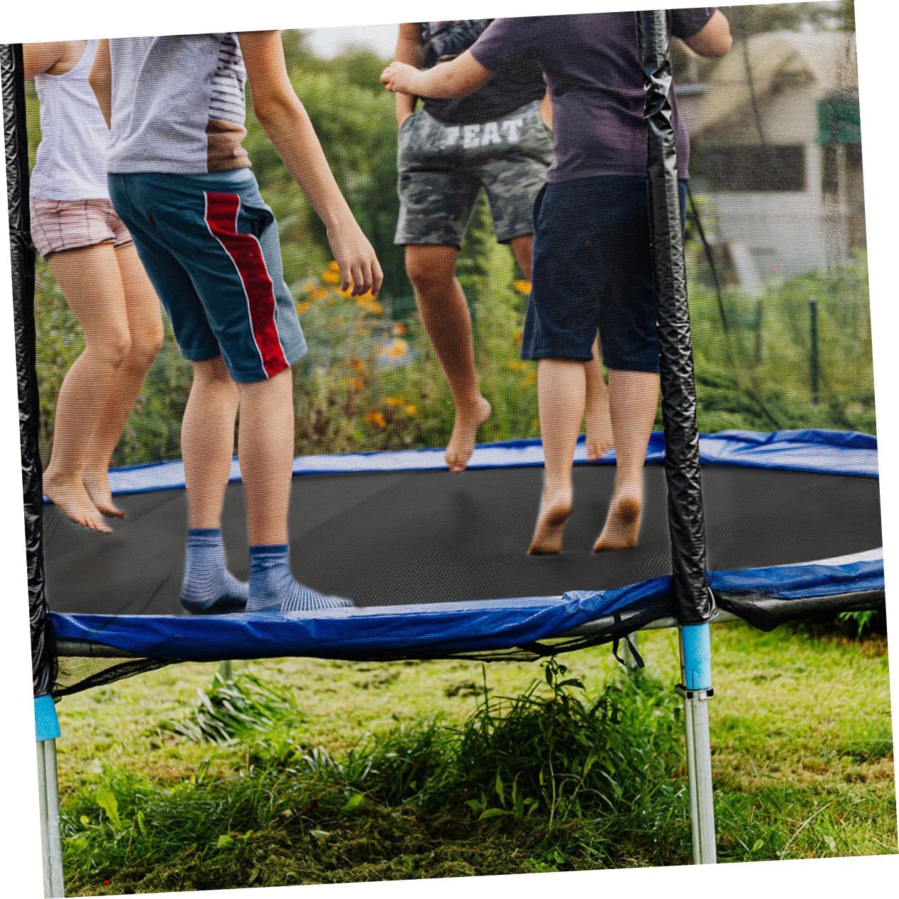 Round Trampoline Jumping Mat with Hooks Uv-Resistant Replacement Bounce Mat for Outdoor Fitness Trampoline Easy Installation for Garden Use