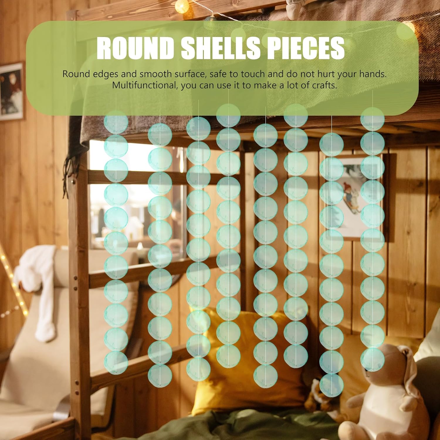 Sewroro 100pcs Round Capiz Sea Shells Capiz Shells Decoration Capiz Shell Windchime Flat Mussel Shells Coin with Double Holes for Crafts Decoration Jewelry Making Blue 1