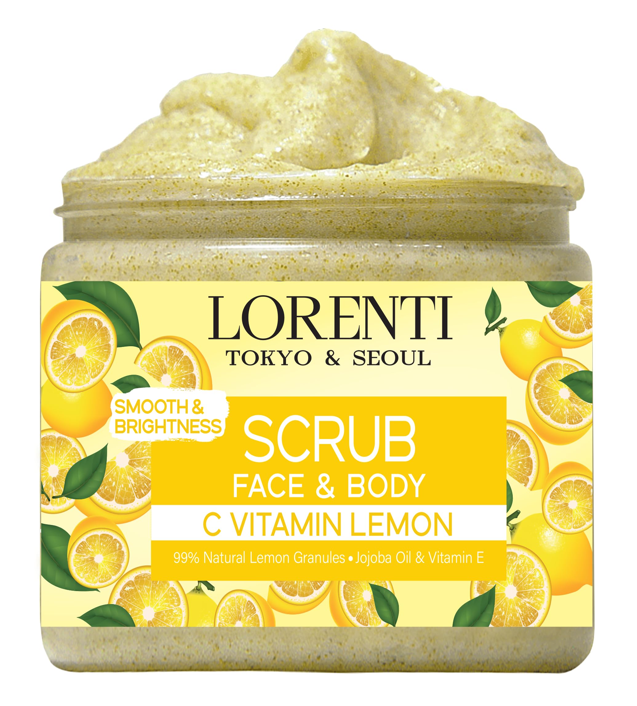 Lorenti Lemon Scrub 500 ML Face & Body | Firming & Radiant Supports Collagen Production Anti Aging and Wrinkle