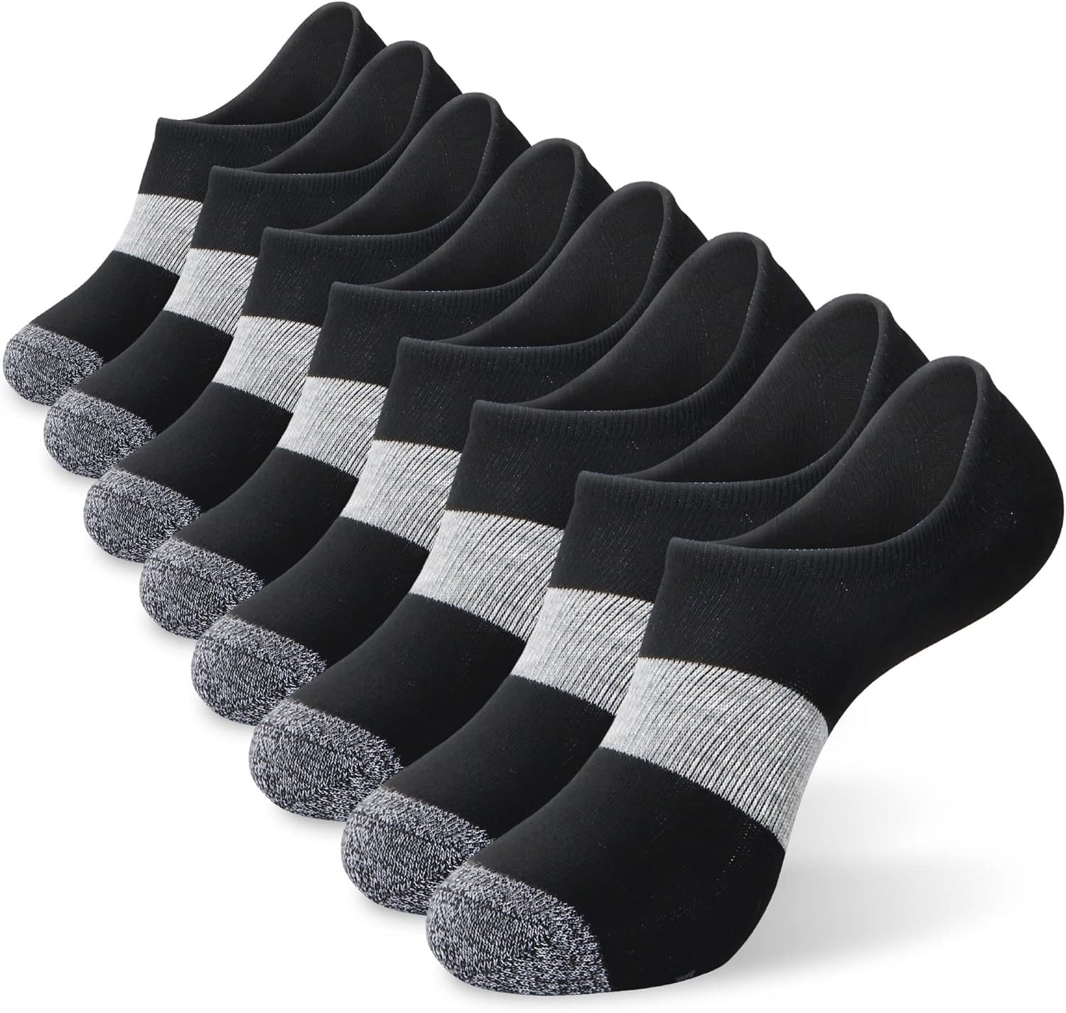 Monfoot Women's and Men's 10-pairs Breathable No-show Non-slip Socks
