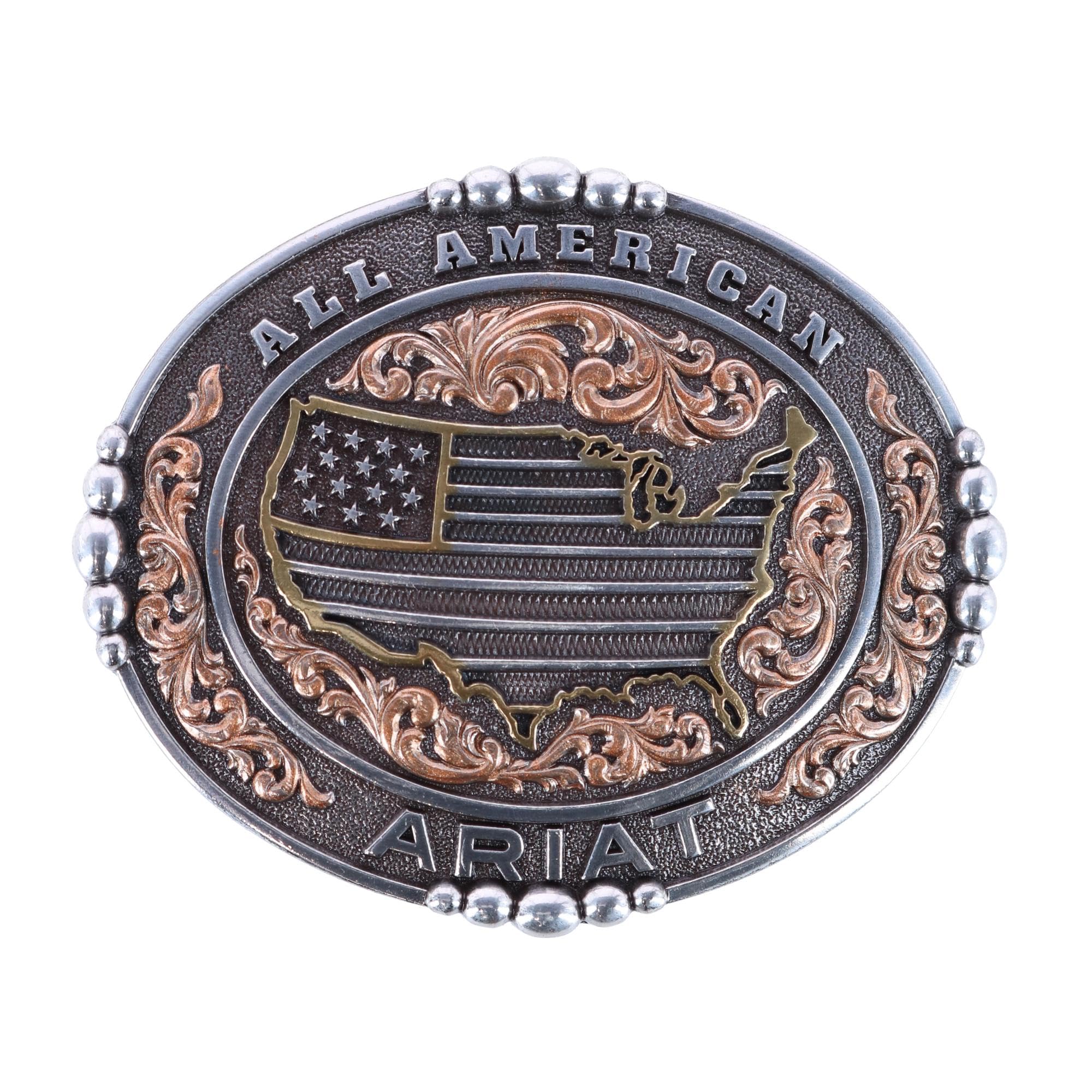 ARIAT Men's All American Belt Buckle, Bronze