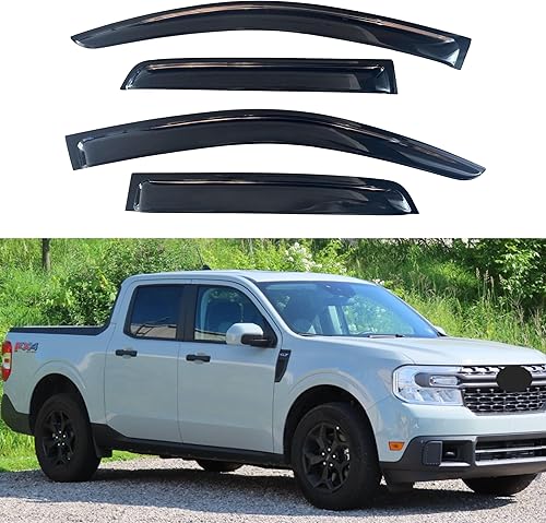 Miniatura 145 de IG - Visera para ventana de automóvil, protector contra la lluvia, el sol y el viento, con cinta adhesiva, deflector extraduradero para ventana