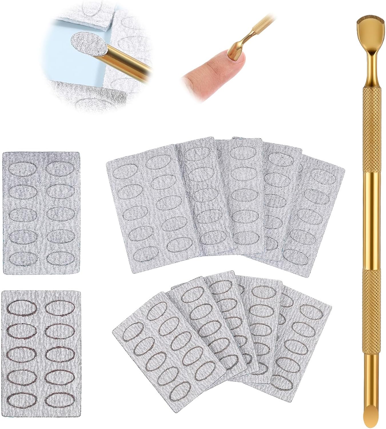Nail Etching Tool Grit Pads 180 240 Grit Etch and Prep Nail Etching Pads Cuticle Pusher Nails File Prep Pad Sandpaper Pad Push and Preps Tools Nails Sanding Sticks