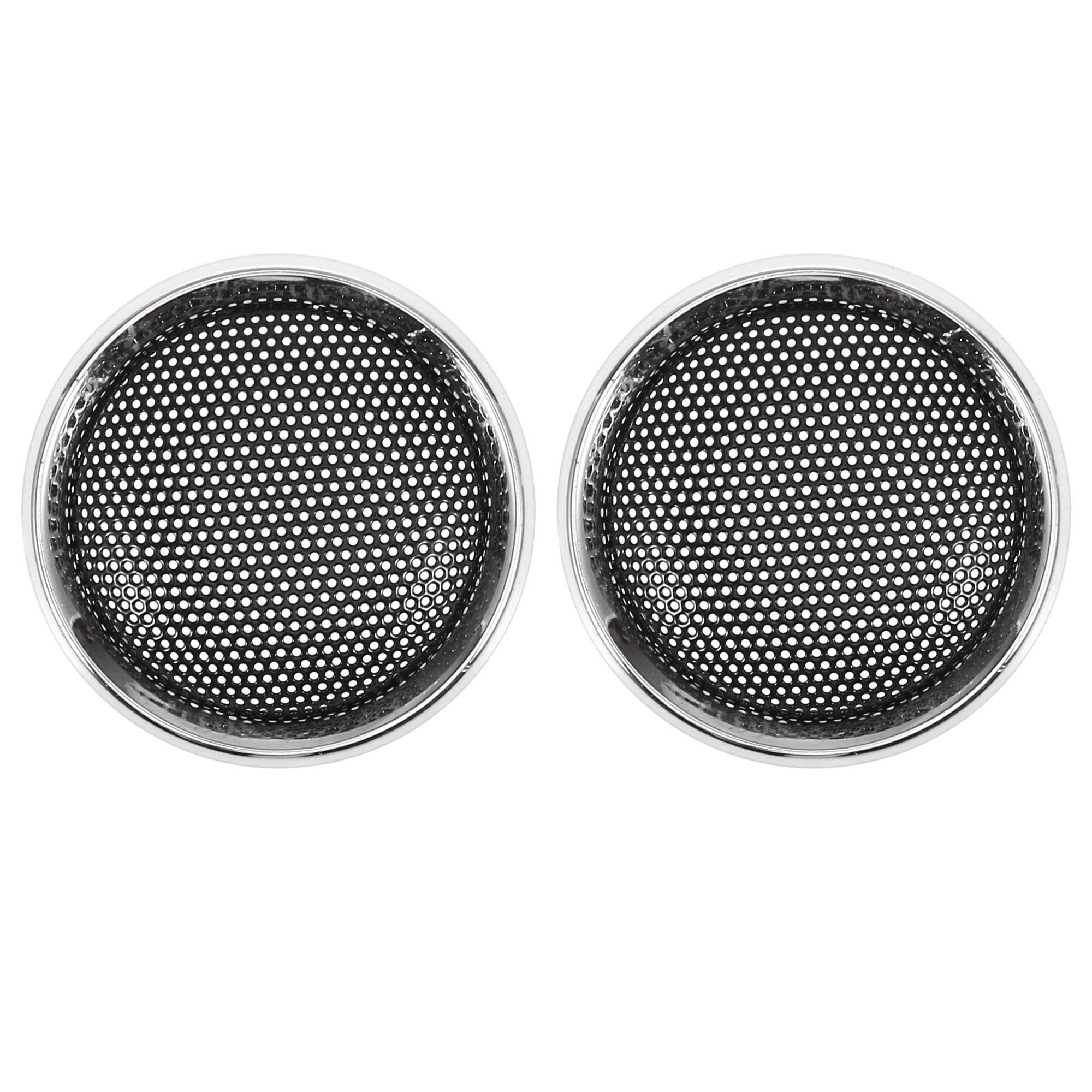 X AUTOHAUX 2pcs 1'' Silver Tone Car Audio Speaker Cover Mesh Subwoofer Grill Horn Guard Protector