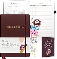 Decorably Purple Gold Foil Reading Journal: 75 Book Reviews, 90 Sheets 6x8.5in Tracker with Stickers for Book Lovers