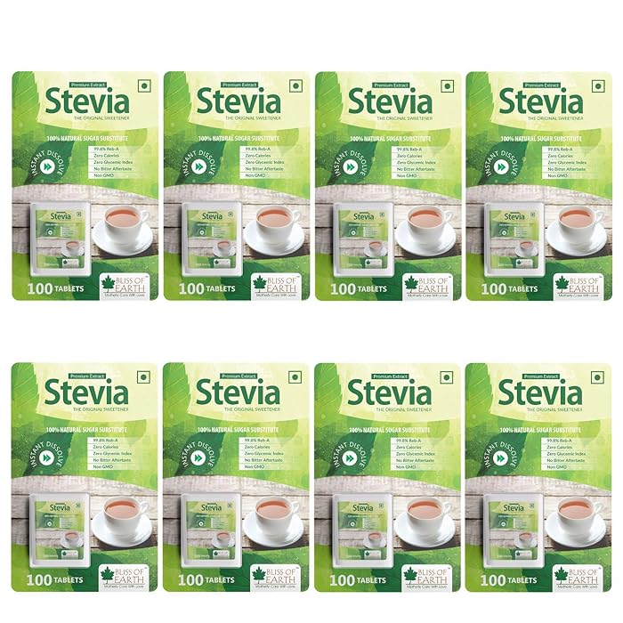 Buy Bliss of Earth 99.8 REBA Stevia Sugar free Tablets Pellets, Zero