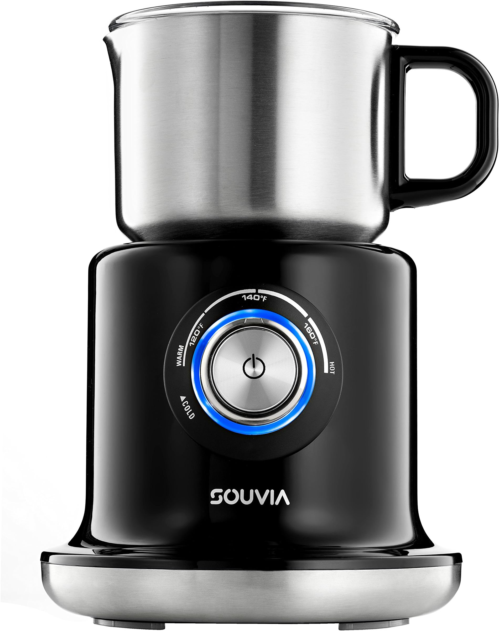 Souvia Automatic Milk Frother and Steamer, Temperature Control | Electric Foam Maker and Warmer for Latte Coffee Cappuccino, Hot Chocolate (700 ml) Stainless Steel Milk Jug BPA free, Dishwasher Safe