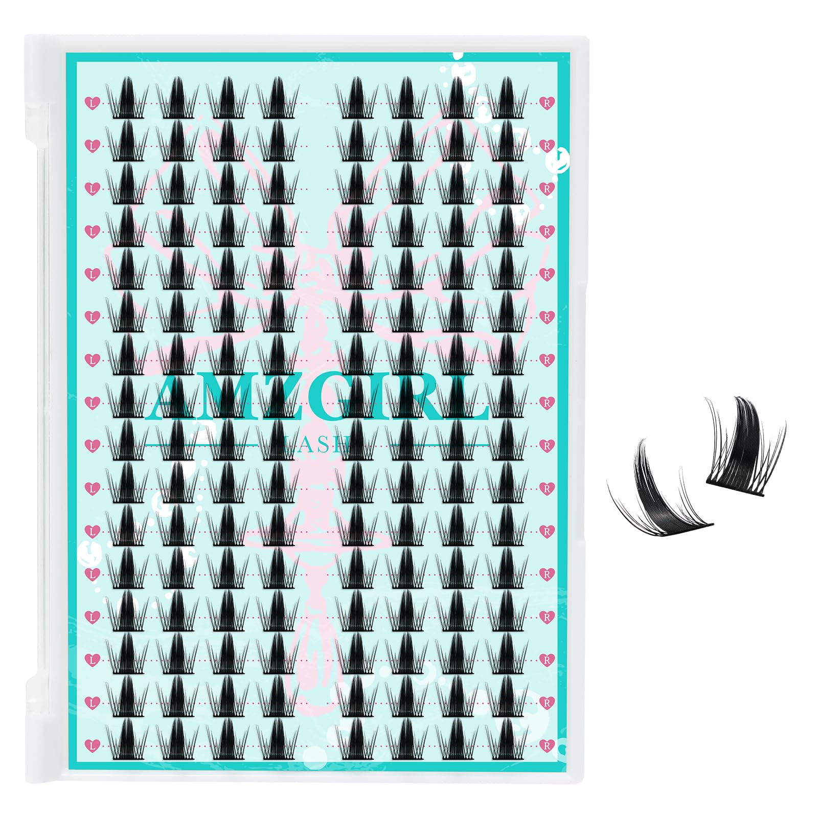 Manga Ciglia Finte Wispy 128PCS sinistra e destra Volume Ciglia Finte Ciuffetti, D Curl Wide Lash Band Estensioni ciglia Ciglia Cluster Wet-Look (Daisy, D-12mm)