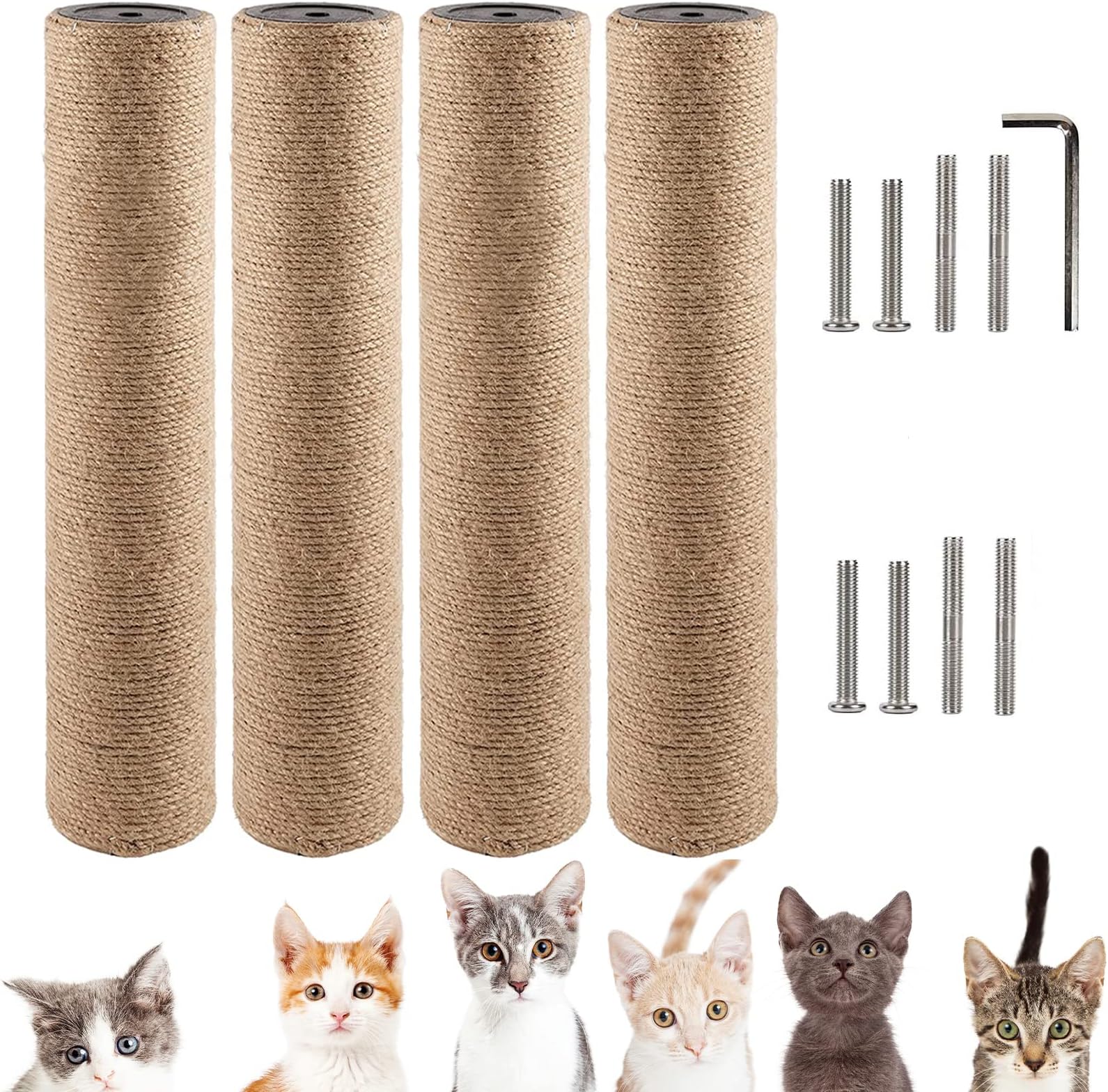 Cat Scratching Post Replacement Parts for Cat Tree, Sisal