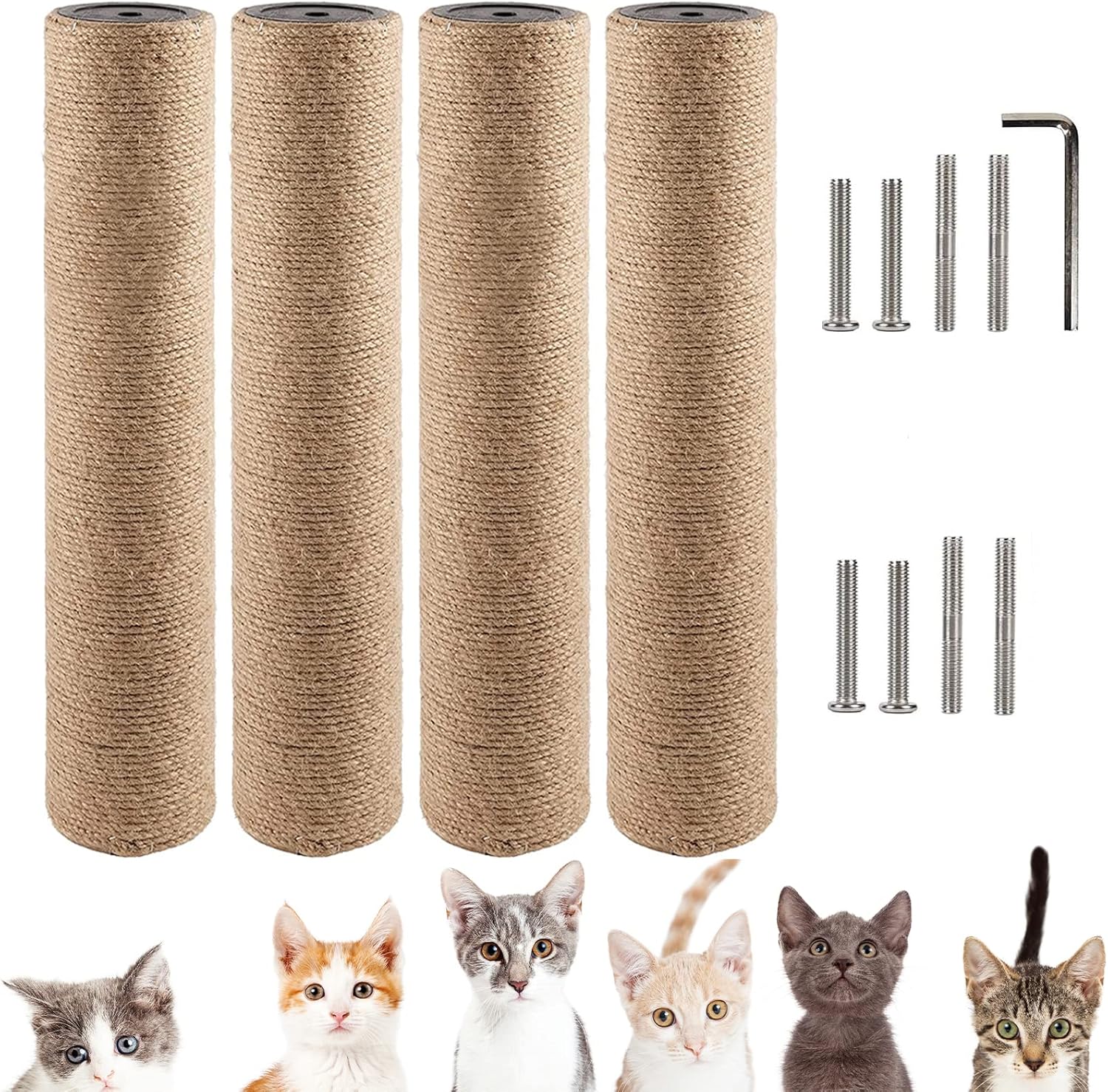 VCEPJH 4Pcs Cat Scratching Post Replacement for Indoor