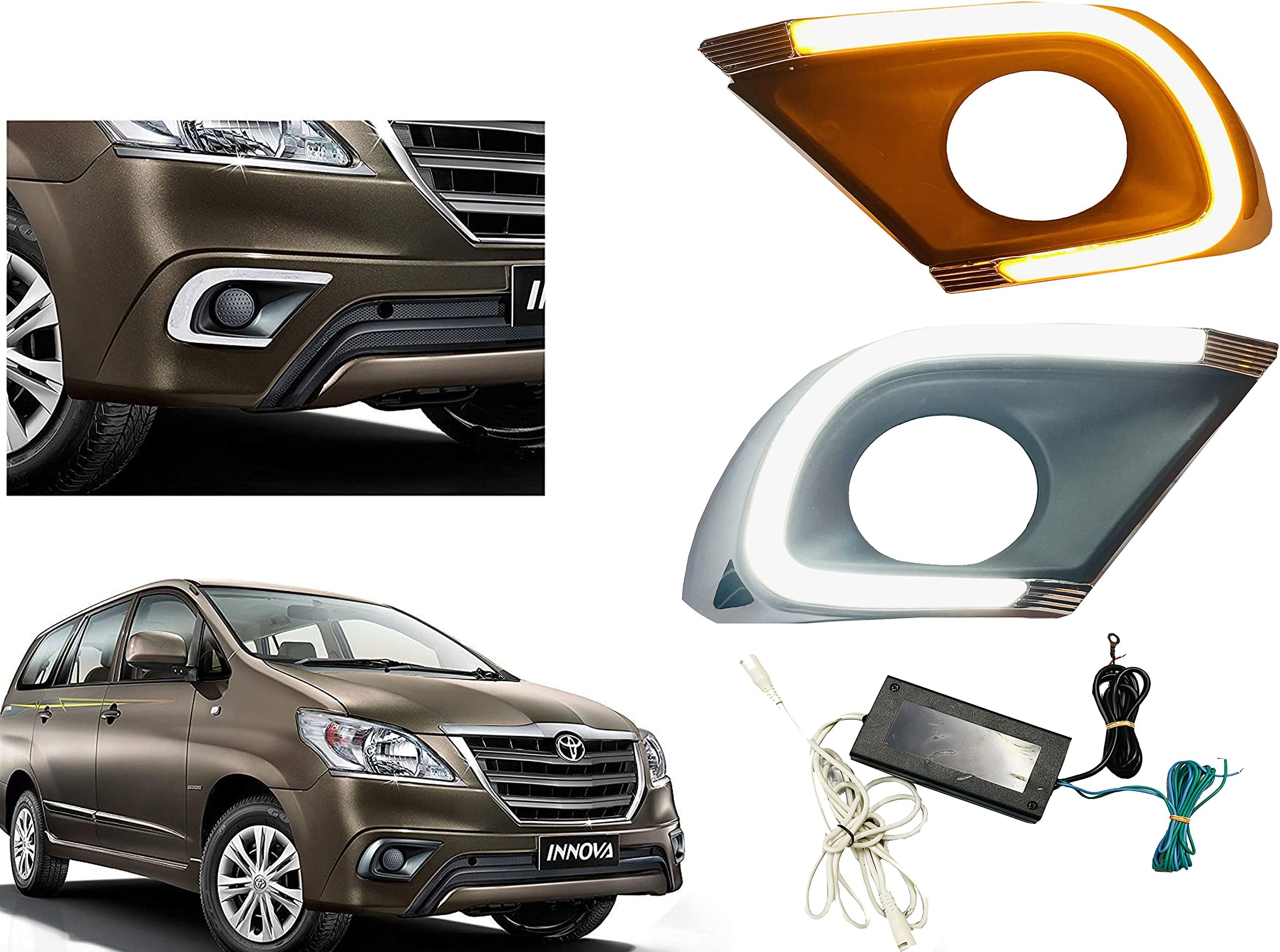 Autofasters Car Daytime Running Light with Indicator For Innova 2014-2015