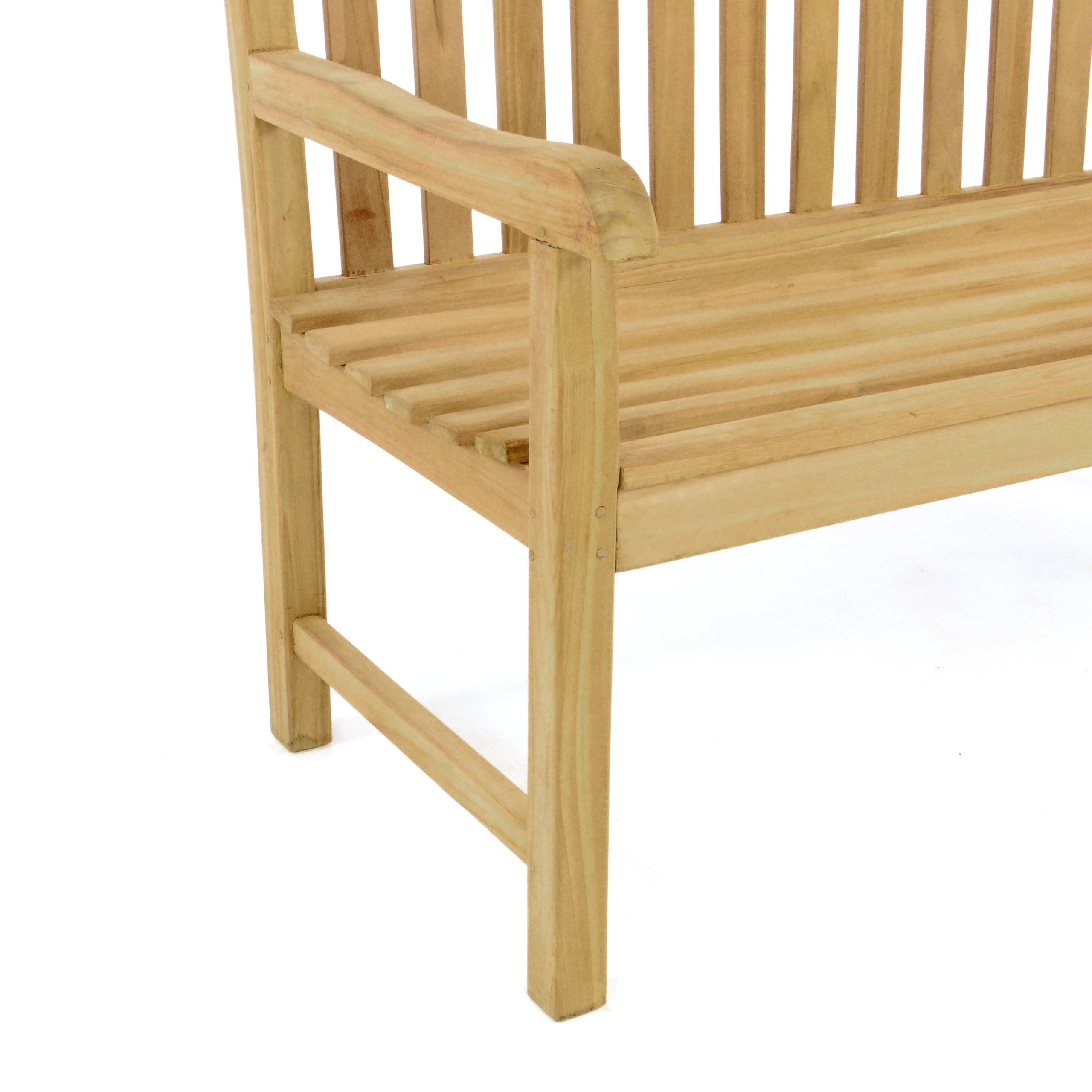 Divero 2-Sitzer Gartenbank Rimini aus Teak-Holz, behandelt – Farbe: Braun