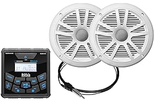 BOSS Audio Systems MCKGB450W.6 6.5 Inch Speakers & Marine Boat Gauge Stereo...