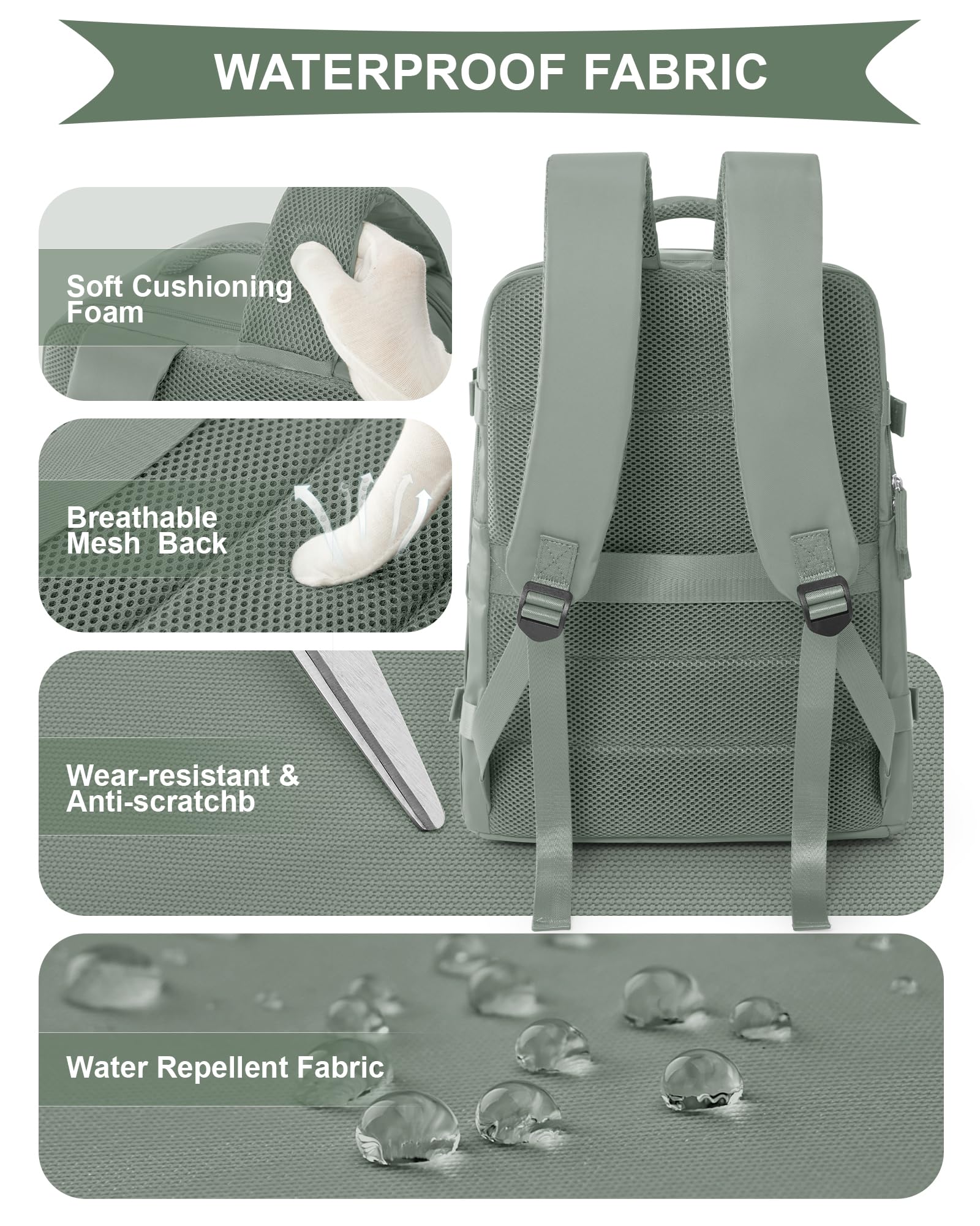 SZLX Mochila al Vacio con Bomba Equipaje de Mano 40x30x20 Ryanair Vueling Wizzair Easyjet Mochila Viaje Cabina Avion 40x20x25 Ryanair Mujer Mochila de transporte Impermeable para Computadora Portátil — view 6