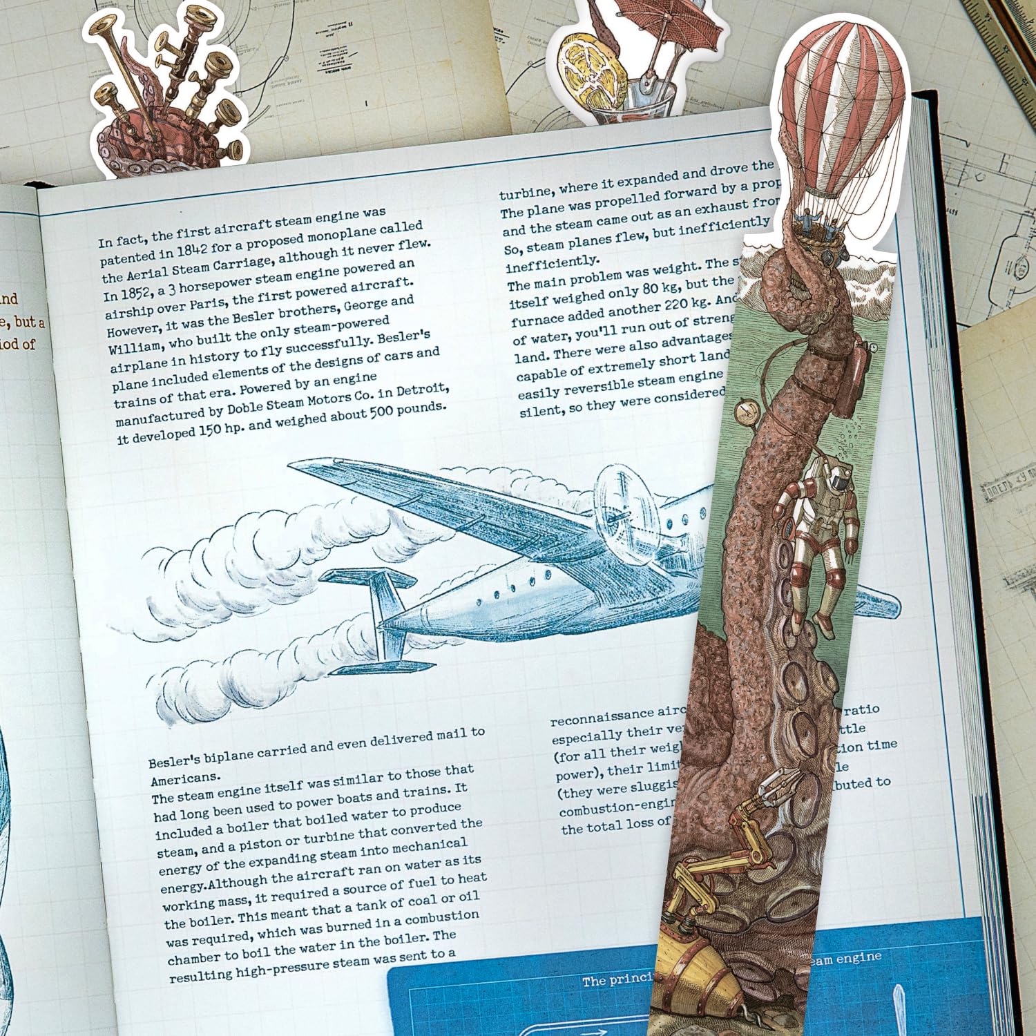HUNGRY MINDS Octopus Bookmarks Set of 5 - Large Paper Book Marks with Unique Hand-Drawn Design for Readers - Image 3