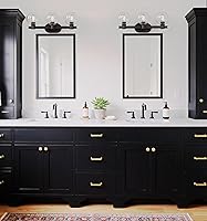 Vista 5 de Tawson Dan Modern Farmhouse - Lámpara de tocador de 3 luces industrial con pantalla de globo de vidrio transparente para dormitorio, pasillo