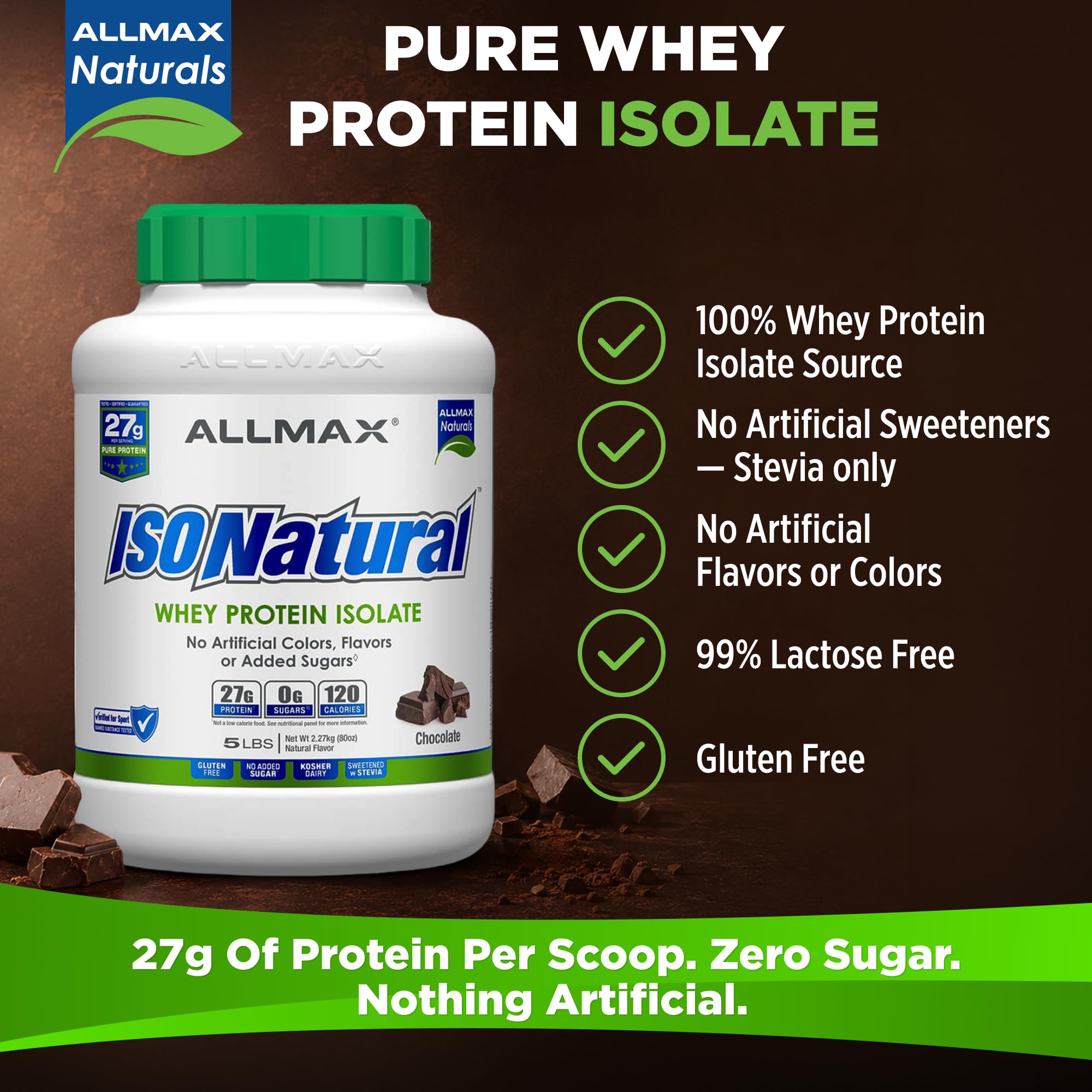 ALLMAX Nutrition Isonatural Whey Protein Isolate - 2.3 kg (Chocolate) — Amazon image 2