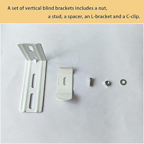 Miniatura 5 de AuRiver 6 clips verticales para persianas verticales de 3 pulgadas de longitud para persianas verticales con ancho de barandilla de 1-12 pulgadas