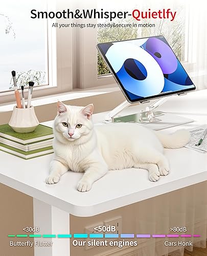 Miniatura 25 de Okin Escritorio eléctrico pequeño de pie, 40 x 24 pulgadas, altura ajustable, color negro, estación de trabajo para oficina en casa Negro