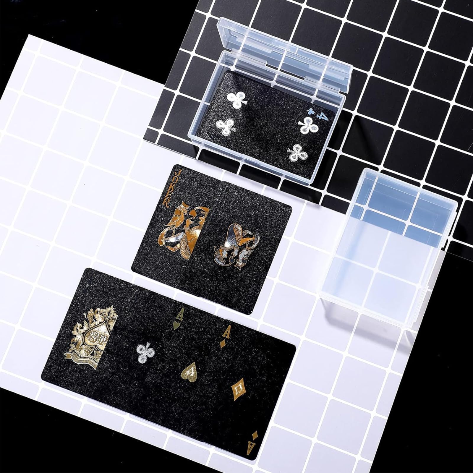 Wekuw – Lot De 10 Boîtes De Rangement Pour Cartes, Transparentes, En PP, 9,5x6,9x2,4 Cm, Avec Couvercle à Pression, Pour Cartes à Jouer Et Petits Objets