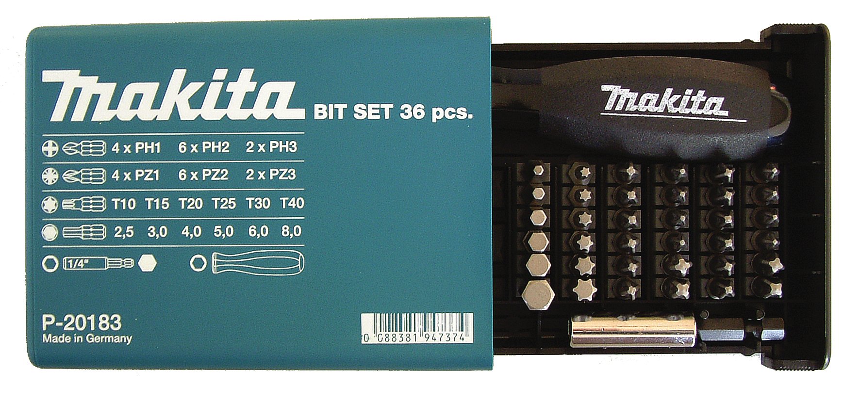 Makita P-20183 Jeu de 36 embouts pour visseuse