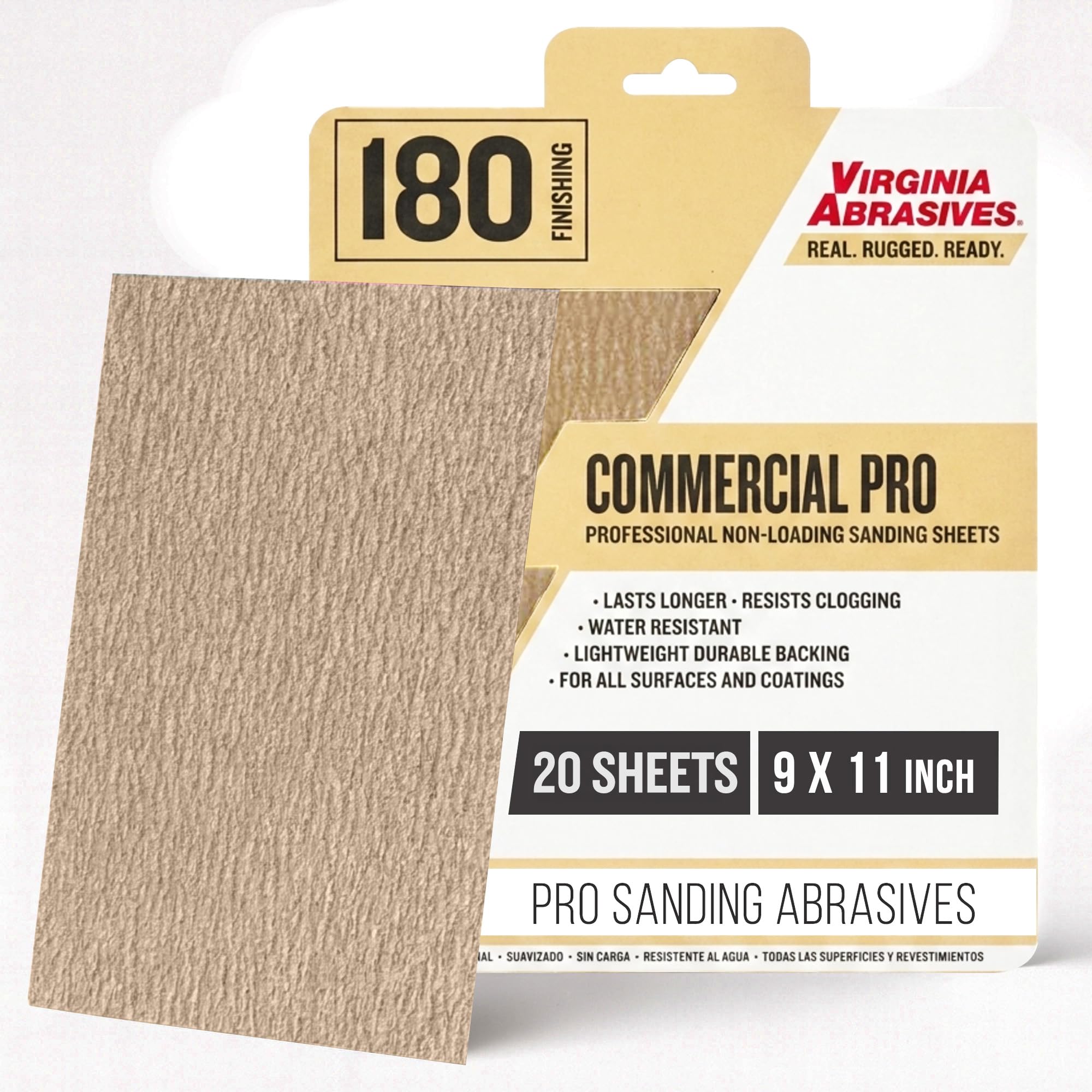 Commercial Sandpaper Sheets - 220 Grit, 20 Pack -13