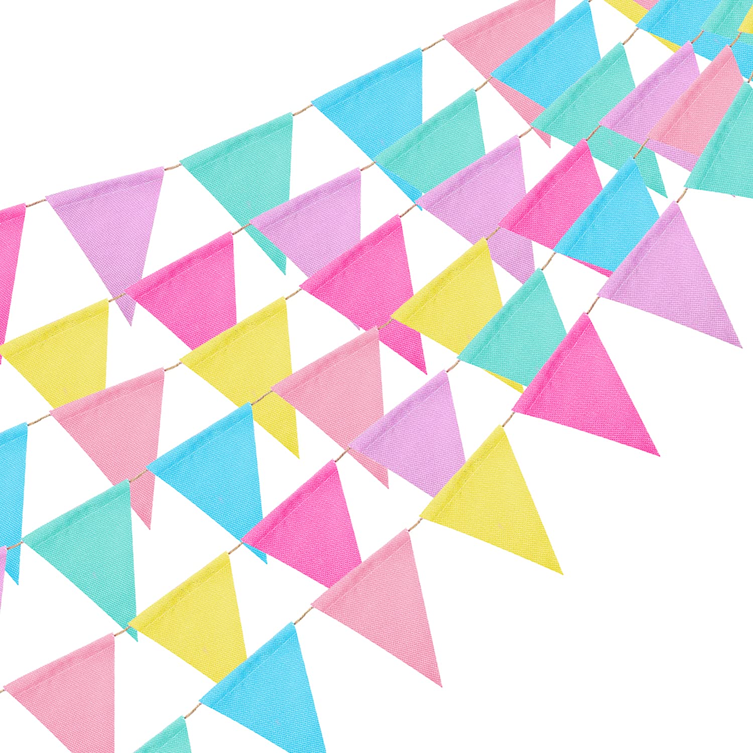 Lot De 72 Fanions Colorés Triangulaires Arc-en-ciel En Imitation Toile De Jute Pour Décorations De Fête, Festival, Célébrations, Salle De Classe, Décoration à Suspendre, Total 20 M