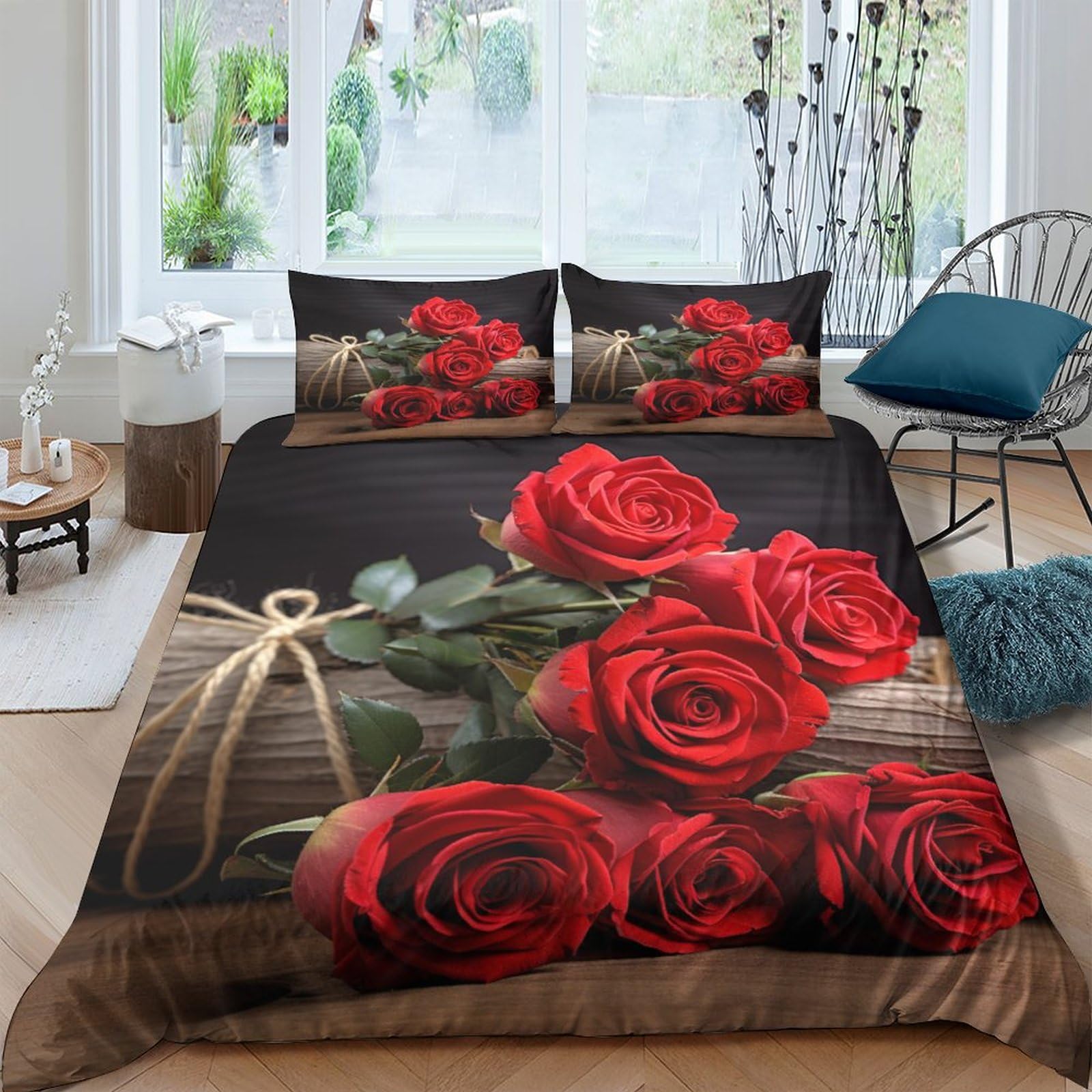 Housse de couette King coton microfibre IOFEER anti-plis lit 220x240cm
