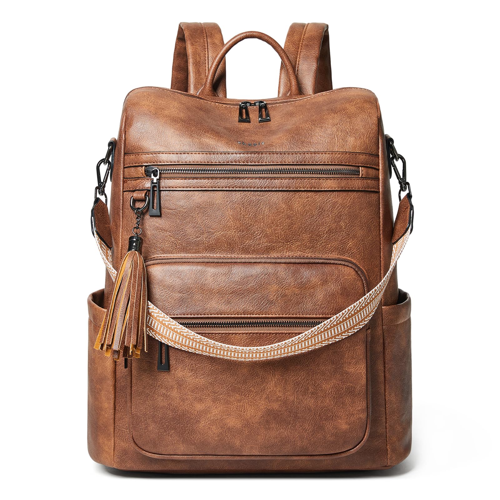 Shrrie 15.6 inch Laptop Backpack for Women,Large Leather Backpack Purse,Travel,Carry on,Water Resistant Casual Laptop Backpacks,College Backpack,Work