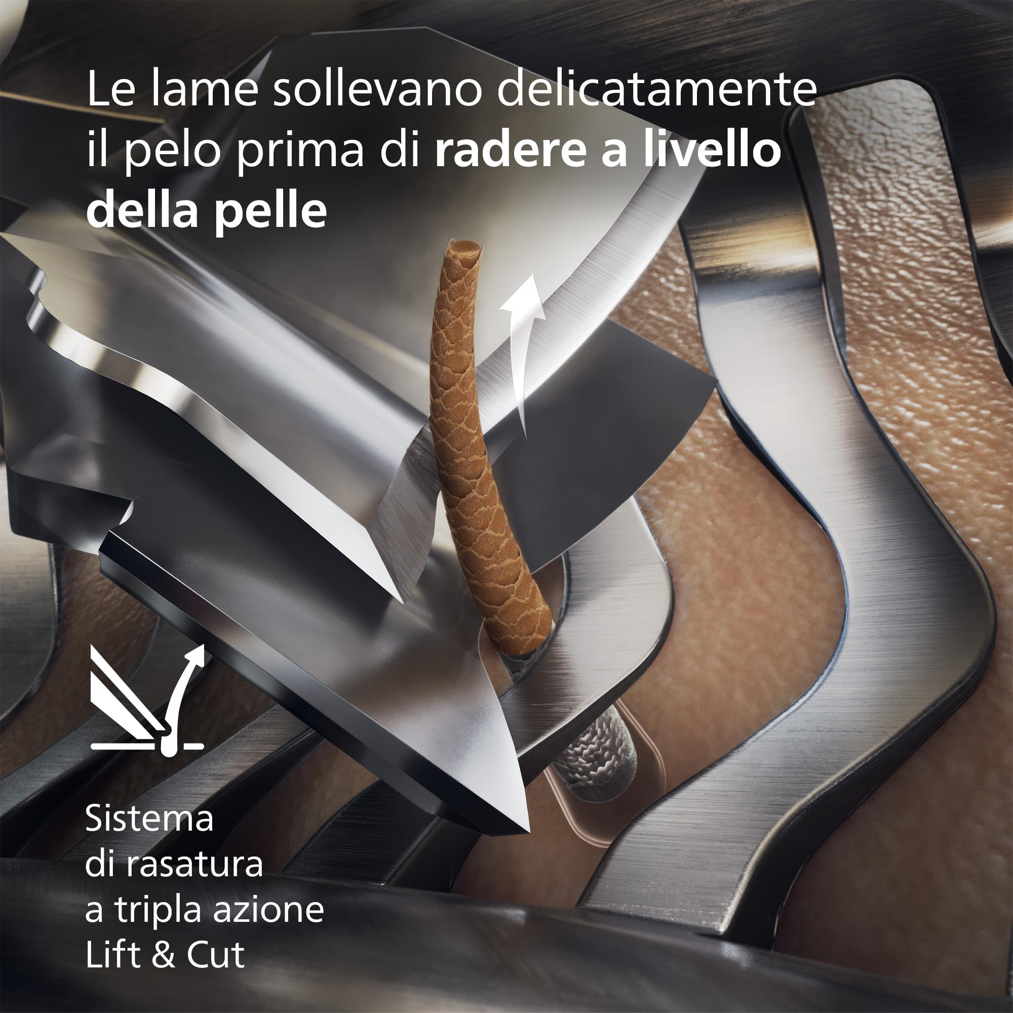 Philips Shaver i9000, rasoio elettrico Wet & Dry, Tortora, tecnologia Skin IQ, triplo sistema di sollevamento e taglio, doppie lame di precisione 360º in acciaio, pod Quick Clean, modello X9001/30