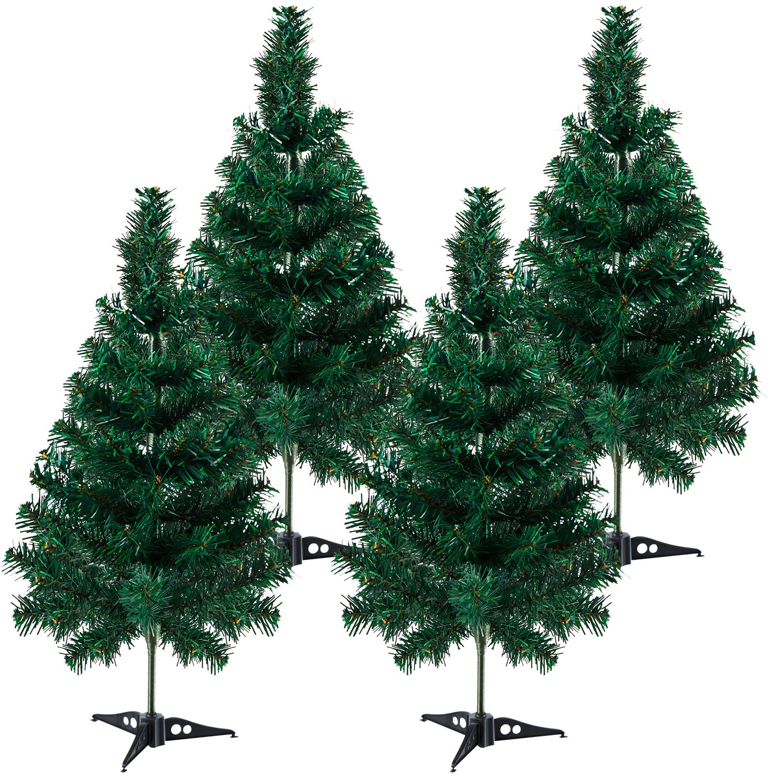 4 Pack 23.6 Inch Artificial Christmas Tree Mini Tabletop Pine Christmas Tree DIY Small Xmas Tree with Base Christmas Table Decor for Home Office Winter Holiday Table Top Decorations (white) 
