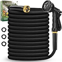 Lipoliftco 100FT Lightweight Non-Expanding Garden Hose with 8-Function Nozzle - Leak-Proof, Kink-Free, 3/4" GHT for Yard & Outdoor Use