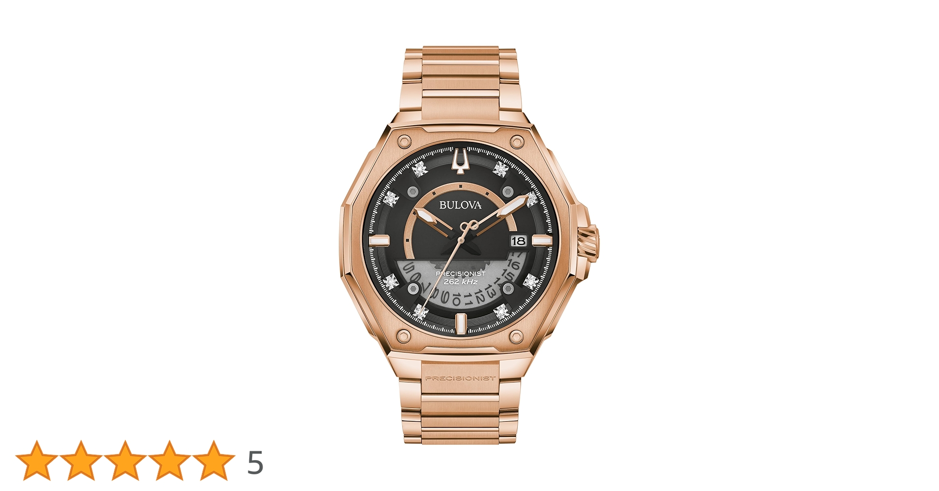 BULOVA Precisionist 腕時計 Bulova Precisionist 2-tone Rose Gold Black Dial Watch for Men