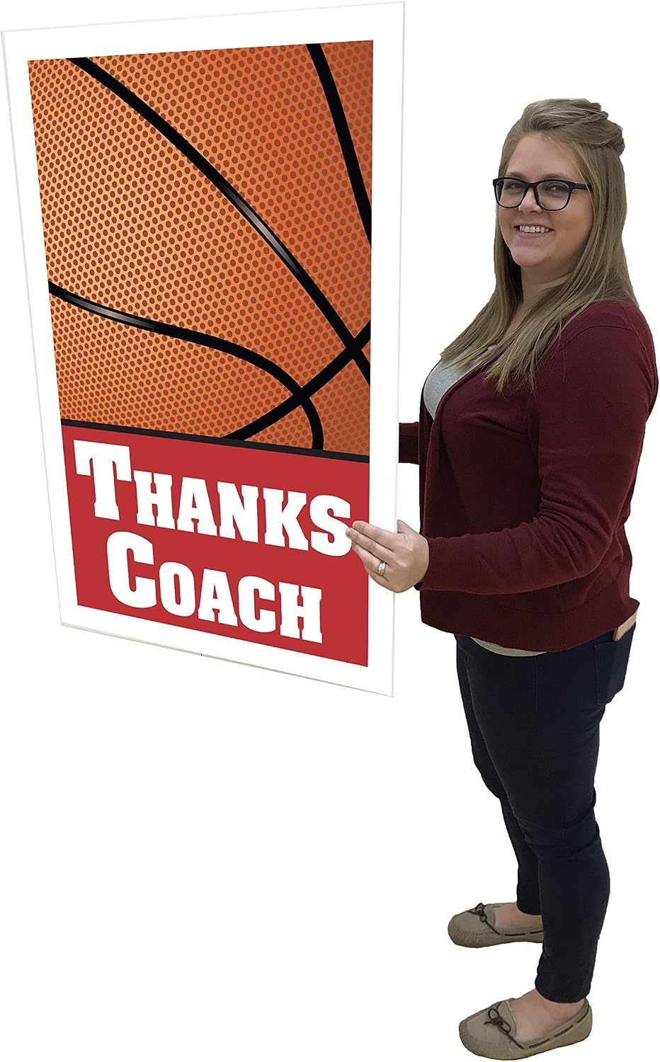 VictoryStore Jumbo Cards: Giant Thank You Coach Card 2 feet x 3 feet with envelope (Basketball Coach)