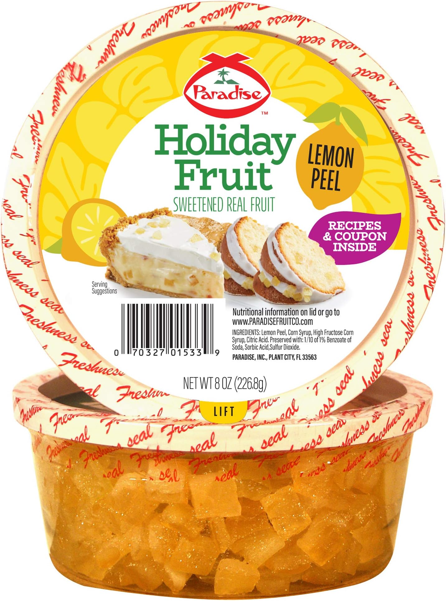 Paradise Diced Lemon Peel, 8 Ounce