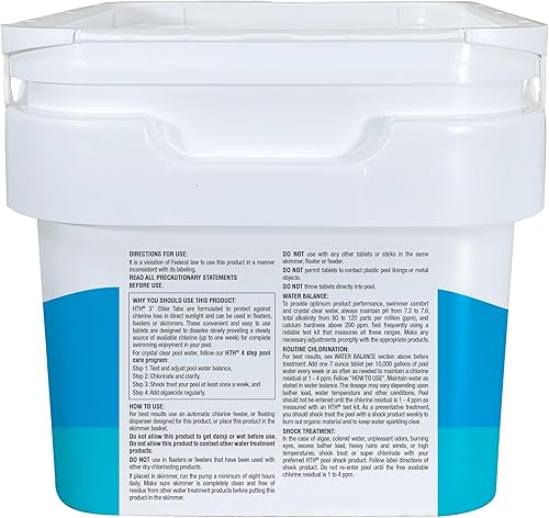 Miniatura 4 de HTH 42064 Tabletas de cloro para piscina de 7.6 cm, envasadas individualmente, 2.3 kg