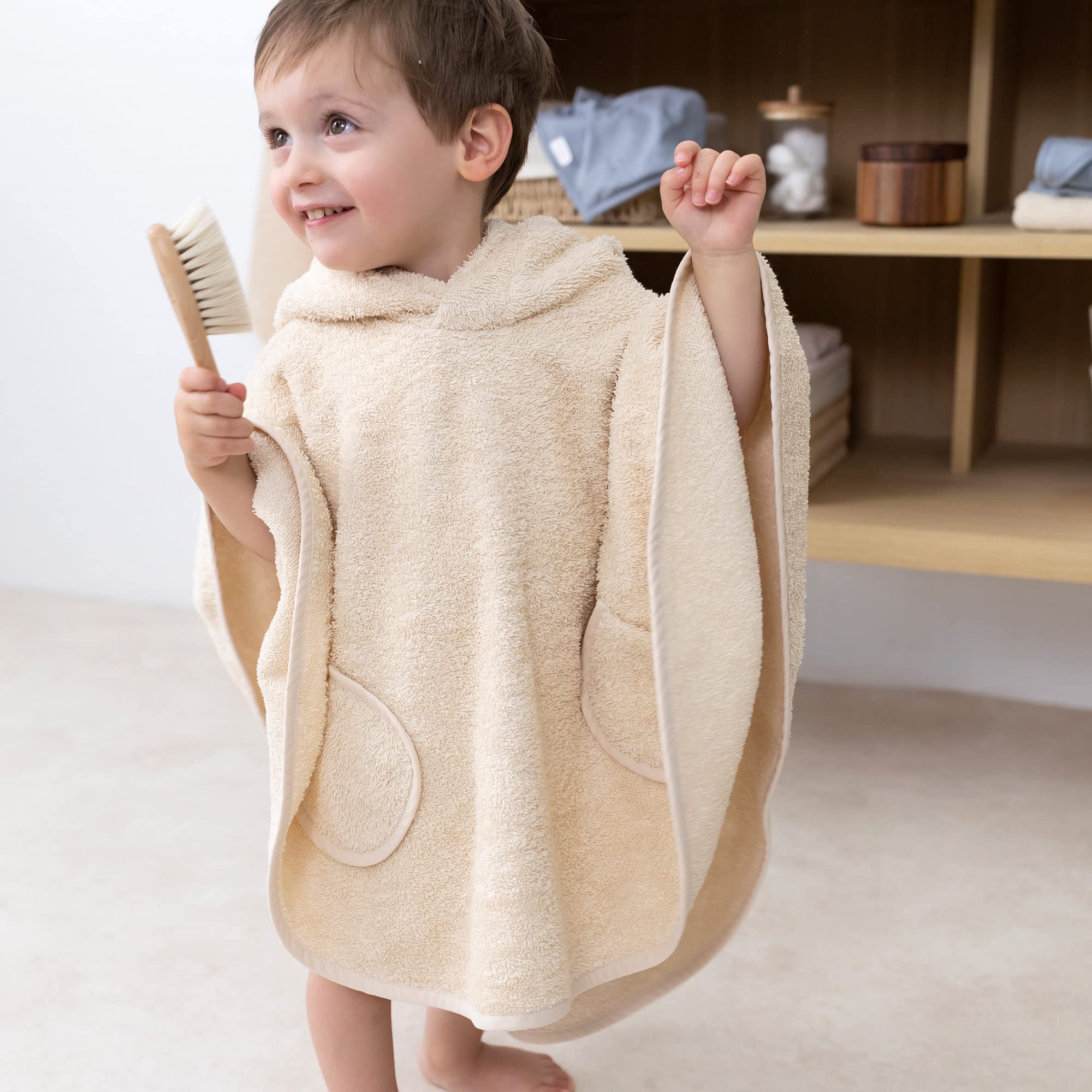 Poncho de bain Terry Crème - Bemini