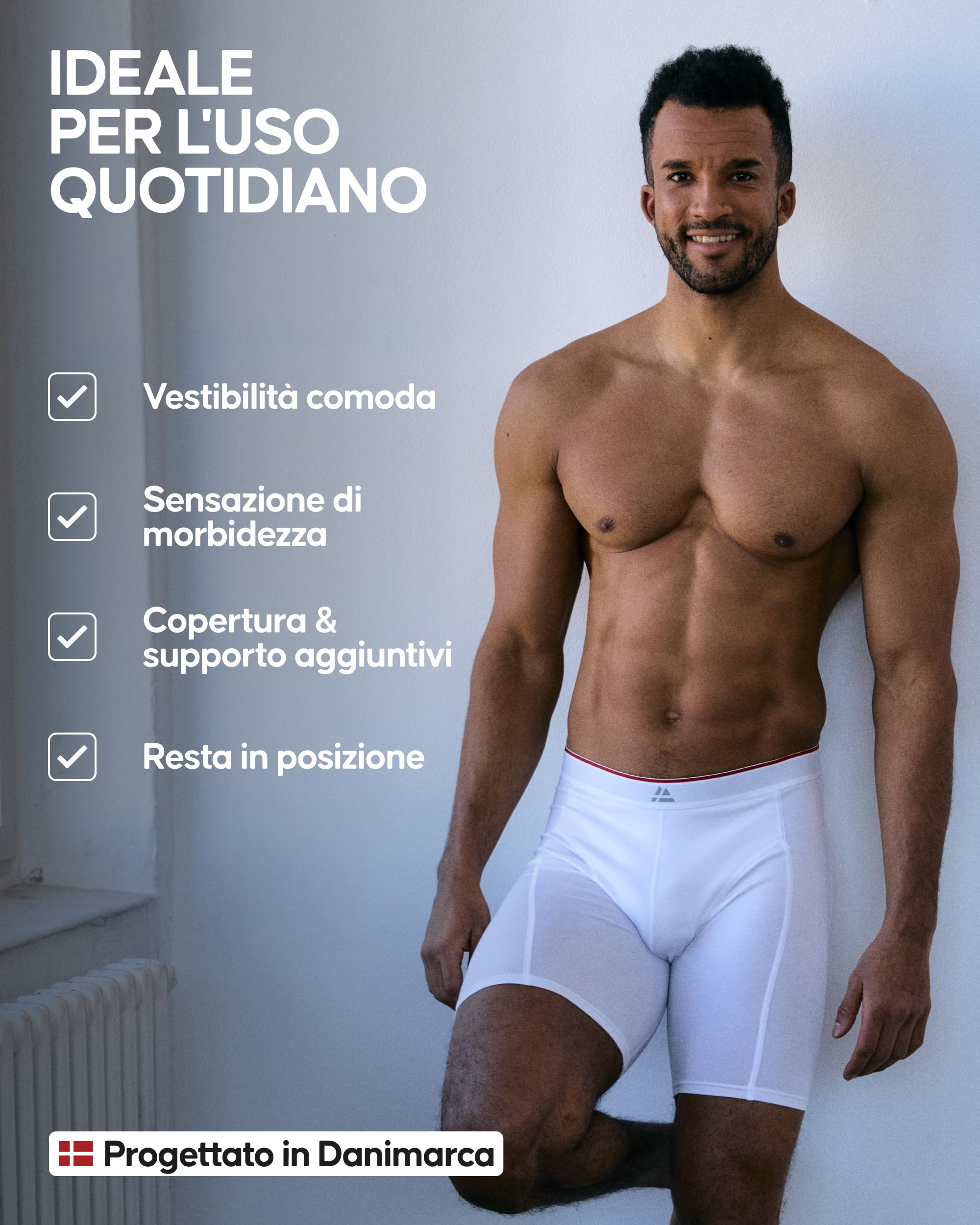 DANISH ENDURANCE Boxer Uomo Lunghi in bambù Ultra Morbido, Mutande Boxer a Pantaloncino in Bamboo, 3 o 6 Paia