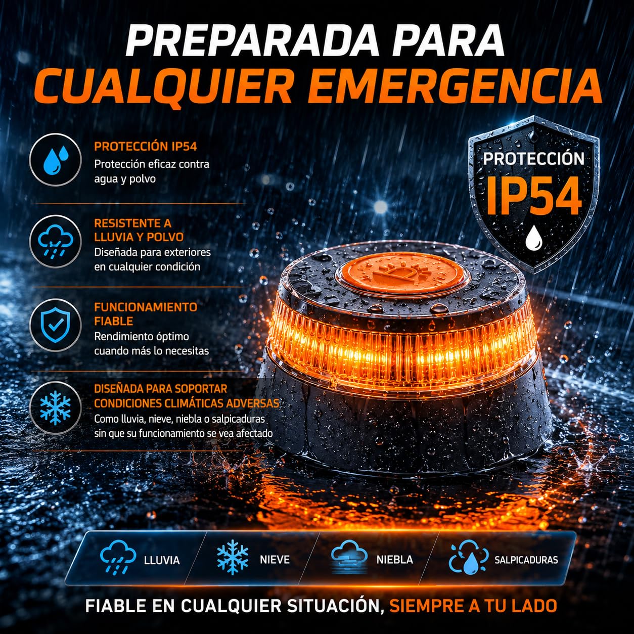 TIENDA EURASIA - Baliza V16 Homologada Dgt con Geolocalizador | Luz de Emergencia Coche | Incluye Tarjeta Sim 12 Años | Base Magnética | Impermeable IP54 | Pilas Incluidas (Pack 2)