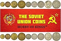 Vista 1 de 9 Coins de Soviet Union (Rusia) Colección de Monedas Soviéticas 1 2 3 5 10 15 20 50 Kopeks 1 Rublo Circulado 1961-1991 Martillo y Hoz