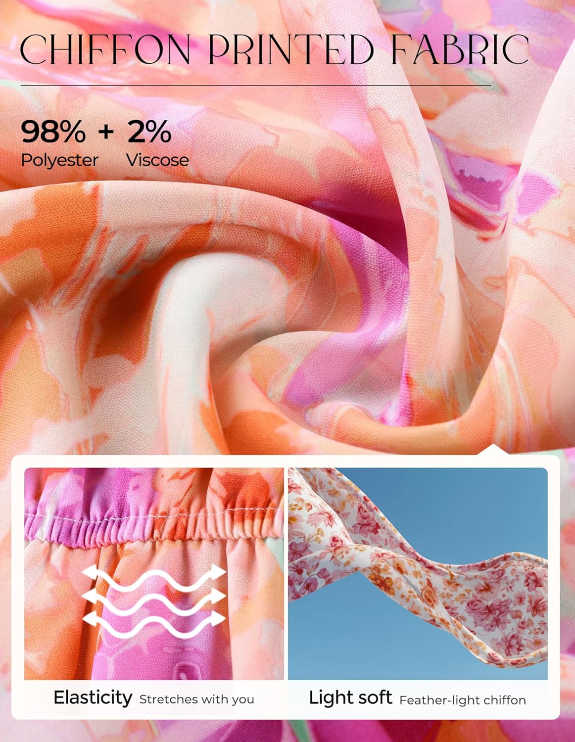 GRACE KARIN Womens Summer Floral Maxi Dress 2026 Casual Puff Short Sleeve Shirt Dress Boho Flowy Dresses with Pockets & Belt - Image 6